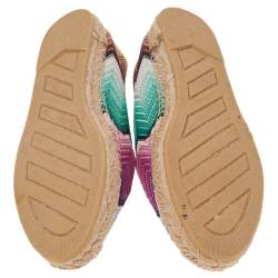 Pre Owned Missoni Multicolor Patterned Knit Flat Espadrille Size 38