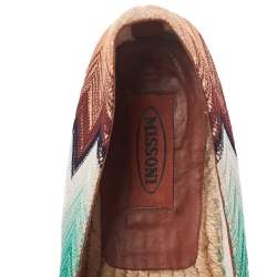 Pre Owned Missoni Multicolor Patterned Knit Flat Espadrille Size 38