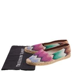 Pre Owned Missoni Multicolor Patterned Knit Flat Espadrille Size 38
