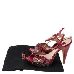 Pre Owned Missoni Multicolor Fabric Ankle Strap Sandals Size 38