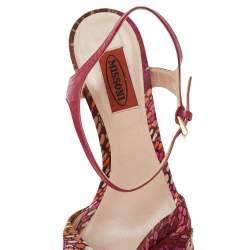Pre Owned Missoni Multicolor Fabric Ankle Strap Sandals Size 38