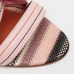 Pre Owned Missoni Pink/Red Leather Strappy Sandals Size 37