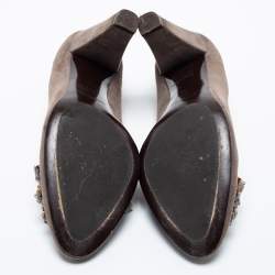 Pre Owned Missoni Grey Suede Block Heel Pumps Size 40