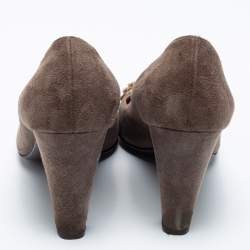 Pre Owned Missoni Grey Suede Block Heel Pumps Size 40