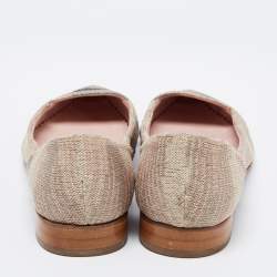 Pre Owned Missoni Grey/Pink Lurex Ballet Flats Size 38