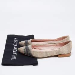 Pre Owned Missoni Grey/Pink Lurex Ballet Flats Size 38