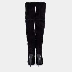 Pre Owned Missoni Black Suede And Leather Trim Thigh High Boots Size 39