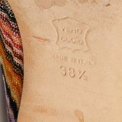 Pre Owned Missoni Multicolor Knit Fabric Ballet Flats Size 38.5