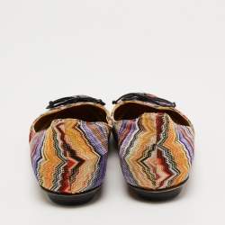 Pre Owned Missoni Multicolor Knit Fabric Ballet Flats Size 38.5