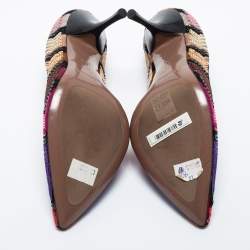 Pre Owned Missoni Multicolor Sequin Pointed Toe Pumps Size 37.5