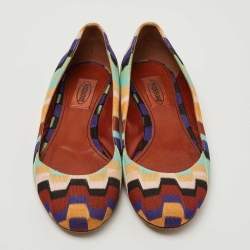 Missoni Multicolor Knit Fabric Ballet Flats Size 36