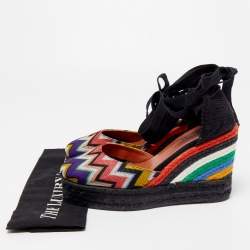 Pre Owned Missoni x Castaner Multicolor Canvas Espadrille Sandals Size 39