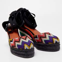Pre Owned Missoni x Castaner Multicolor Canvas Espadrille Sandals Size 39
