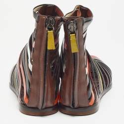 Pre Owned Missoni Multicolor Leather Strappy Flats Size 37