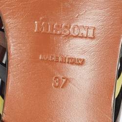 Pre Owned Missoni Multicolor Leather Strappy Flats Size 37