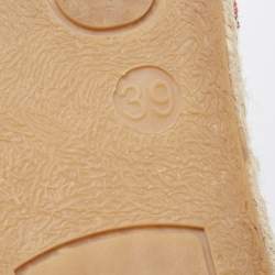 Pre Owned Missoni Multicolor Zigzag Knit Fabric Espadrille Flats Size 39