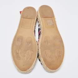 Pre Owned Missoni Multicolor Zigzag Knit Fabric Espadrille Flats Size 39