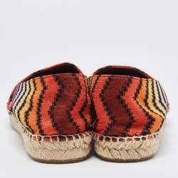Pre Owned Missoni Multicolor Zigzag Knit Fabric Espadrille Flats Size 39