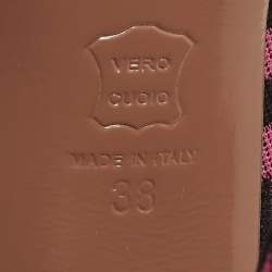 Pre Owned Missoni Multicolor Zig Zag Print Fabric Peep Toe Pumps Size 38