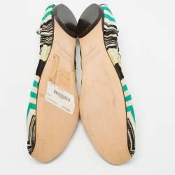 Pre Owned Missoni Multicolor Lurex Fabric Scrunch Ballet Flats Size 37    