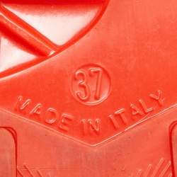 Pre Owned Missoni Orange Jelly Bow Thong Flat Sandals Size 37