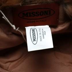Missoni Brown Coyote and Rabbit Fur Newsboy Cap Size M