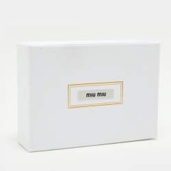 Pre Owned Miu Miu Black Leather Logo Chain Link Waist Belt 85CM