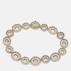 Miu Miu Rebels Multicolor Crystal Silver Tone  Necklace