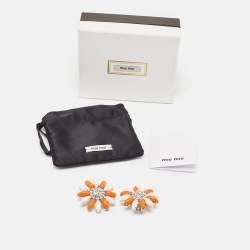 Miu Miu Composite Crystals Silver Tone Earrings