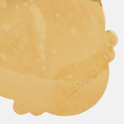 Miu Miu Blac Cameo Composite Velvet Gold Tone Necklace