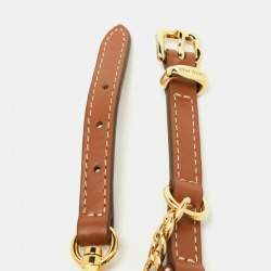 Miu Miu Brown Leather, Cord and Metal Trick Bag Charm
