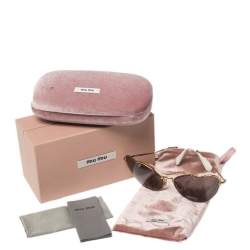 Miu Miu Gold/Brown SMU55R Butterfly Sunglasses 