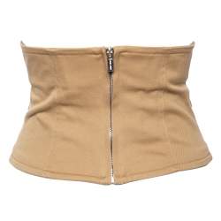Miu Miu Light Brown Cotton Lace Up Corset Belt 