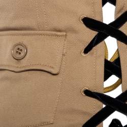 Miu Miu Light Brown Cotton Lace Up Corset Belt 