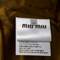 Miu Miu Light Brown Cotton Lace Up Corset Belt 
