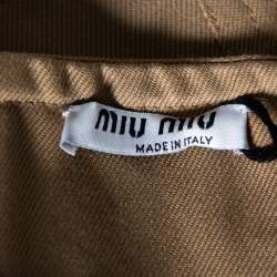 Miu Miu Light Brown Cotton Lace Up Corset Belt 