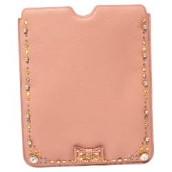 Miu Miu Pink Leather Studded iPad Case