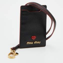 Miu Miu Black Leather ID Card Holder