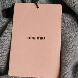 Miu Miu Grey Wool Knit V-Neck Crop Sweater S