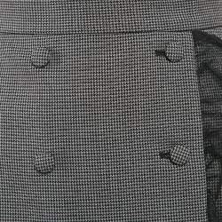 Miu Miu Grey Checks Tulle Trim Wool Mini Dress S
