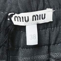 Miu Miu Charcoal Black Wool Blend Trousers S