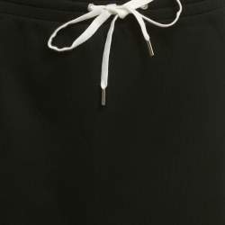Pre Owned Miu Miu Black Logo Side Stripe Jersey Mini Skirt L