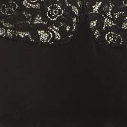 Pre Owned Miu Miu Black Silk Lace Detail Wrap Around Mini Dress XS