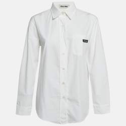 Pre Owned Miu Miu Black Cotton Long Sleeve Shirt S