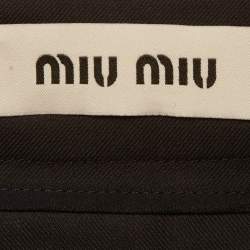 Pre Owned تنورة ميني ميو ميو بيضاء قطنية مثنية للتنس مقاس صغير - سمول