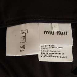 Pre Owned تنورة ميني ميو ميو بيضاء قطنية مثنية للتنس مقاس صغير - سمول