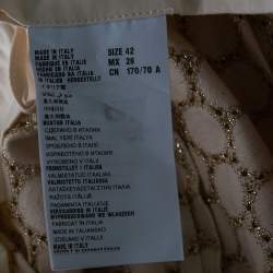 Miu Miu Cream Patterned Cotton Dungaree Mini Dress M 