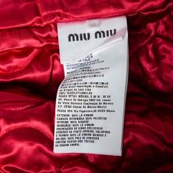 Miu Miu Black Wool & Leather Paneled Fox & Roy Appliqued Varsity Jacket XS