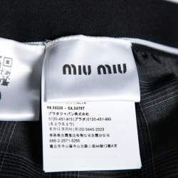 Miu Miu Grey Prince of Wales Check Wool Shorts S