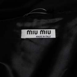 Miu Miu Grey Prince of Wales Check Wool Front Zip Jacket S